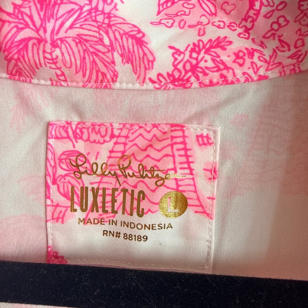 Lilly Pulitzer Pink and White Luxletic pullover - Picture 3 of 3